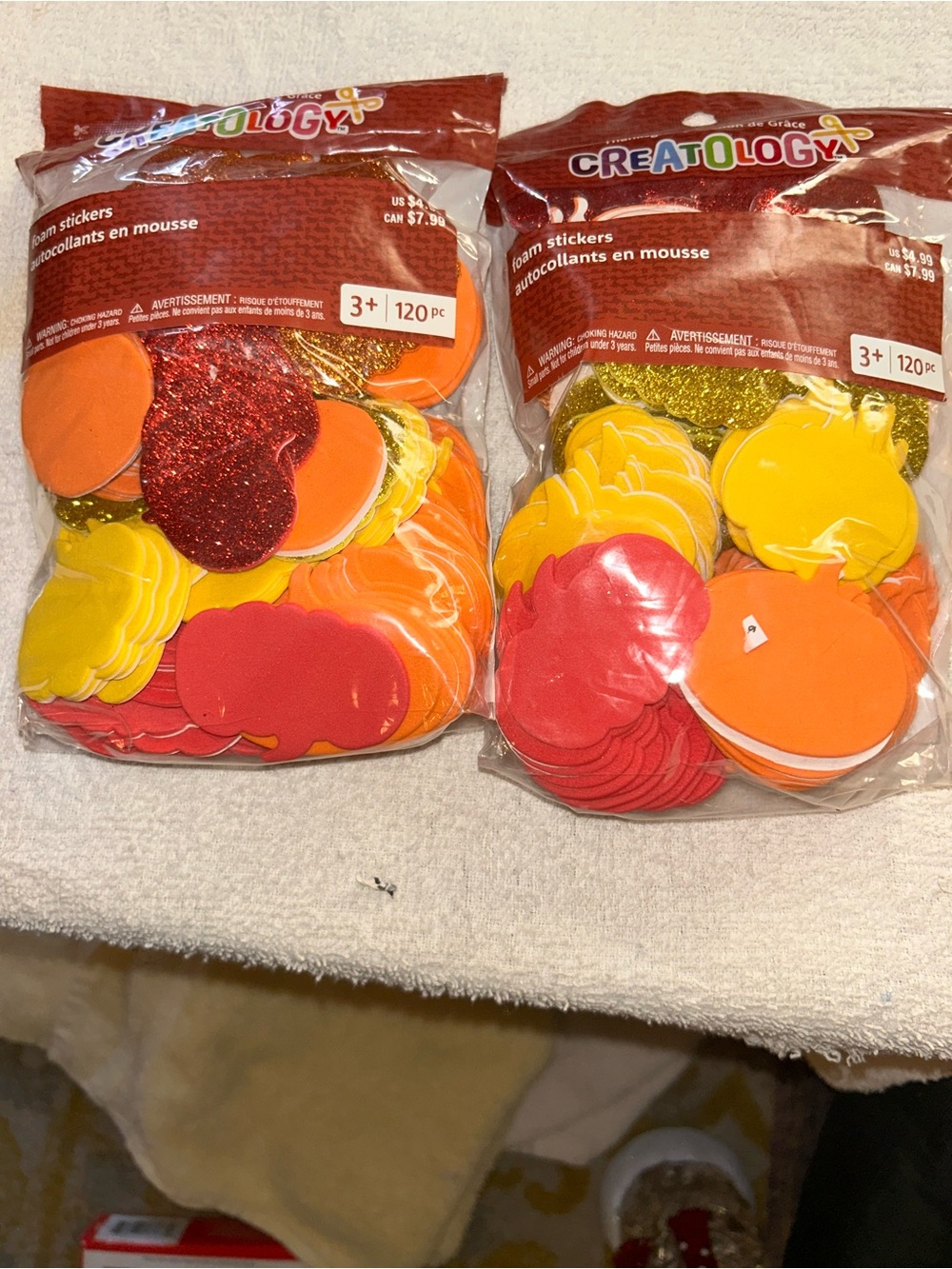 Foam Stickers Party Pack - Red, Orange, Yellow, Gold